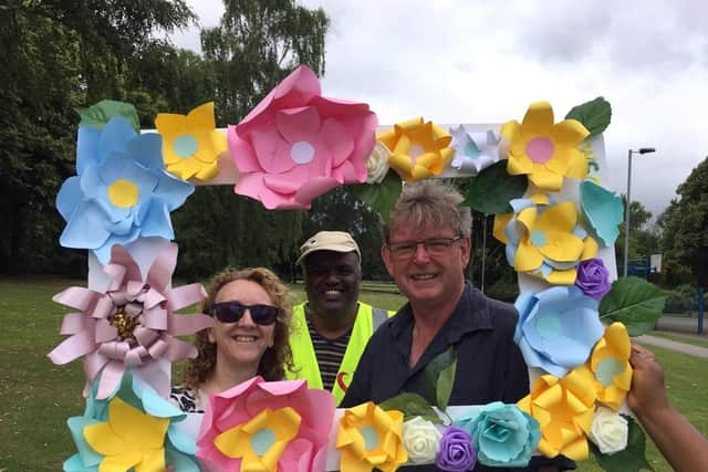 WCC Life Pastor Rockey Andrew, together with Coun Julie Leigh (cabinet member of neighbourhoods at Bassetlaw District Council) and Coun David Pidwell, who came down to support the event and thanked the volunteers for WCC Life in The Park.