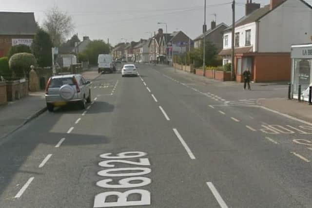 Traffic control (two-way signals) at B6026 Huthwaite Road, Sutton in Ashfield, from outside Sutton war memorial to junction of George Street, due to gas mains replacement, by Cadent. Delays likely until August 19, 2019.