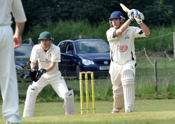 Clumber Park CC v Lea and Roses CC.
Chris Needham watches as he is caught out.