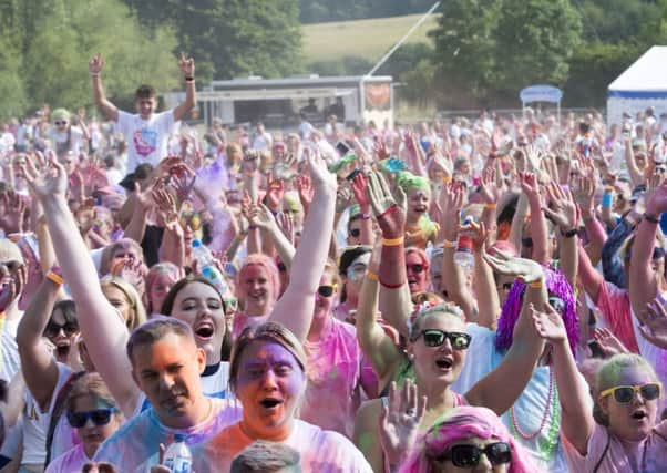 Thousands took part in this year's Bluebell Wood Colour Dash event. Photo Dean Atkins