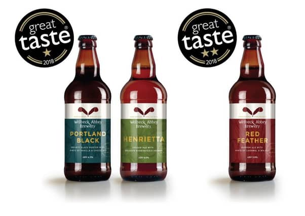 Three of the Welbeck beers that have won Great Taste honours
