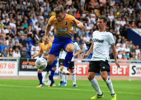 Mansfield Town v Derby County on Wednesday July 18th 2018. Mansfield player Alex MacDonald.