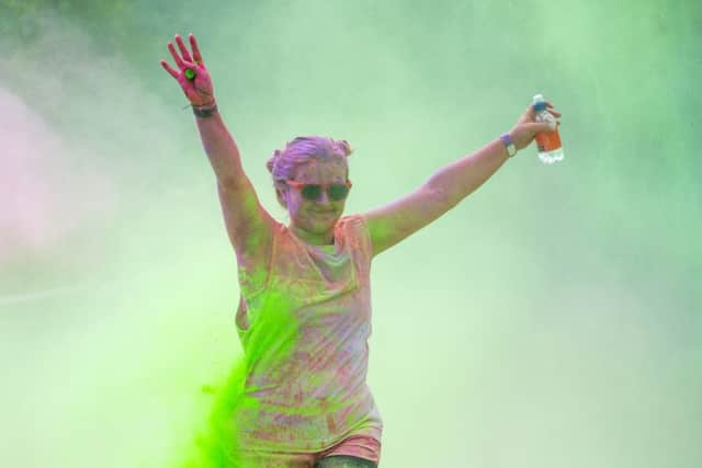Thousands took part in this year's Bluebell Wood Colour Dash event