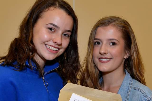 Students collect their AS level results from Outwood Academy Post 16 Centre, pictured are Beth Hodgkinson and Charlotte Pridmore