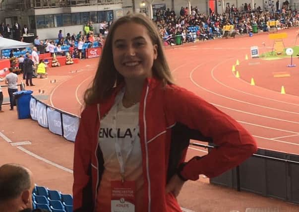 Heptathlon ace Emily Race at the English Schools Athletics Championships in Bedford.
