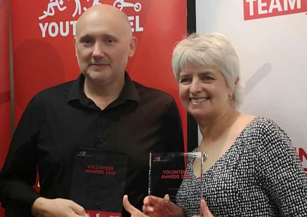James Charters and Sally Staveley, winners of regional volunteers awards.
