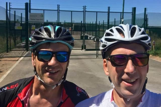 Grahame Layhe and Pat Marshall will be leading a 90-mile Tour de Frackshire bike ride through communities threatened by fracking on Saturday, September 22.