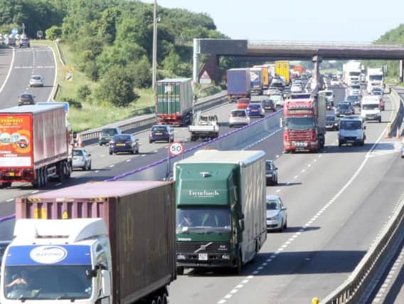 Two lanes have been closed on the M1 to allow for carriageway repairs