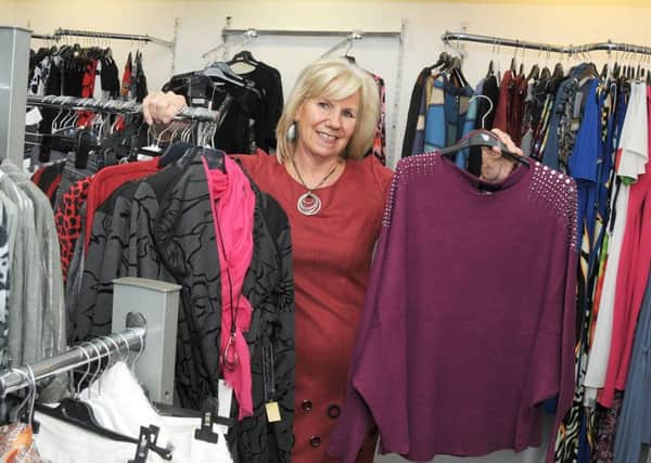 Sheila Malbon on Deuce Ladies Fashions on Ryton Street, with clothing and accessories that she is taking along to the Gok Wan fashion show.