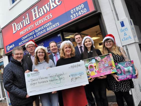 A donation was made to the David Hawke toy appeal