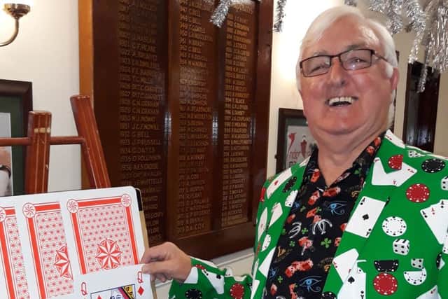 John Bower, of the Worksop Support Group for Bluebell Wood, hosts a version of 'Play Your Cards Right'.