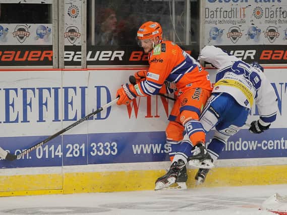 Robert Dowd against Coventry tonight. Picture by Hayley Roberts