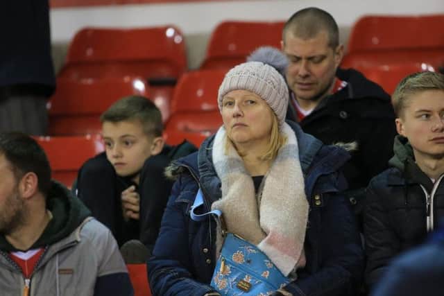 Forest fans pictured at the Villa game on Wednesday night