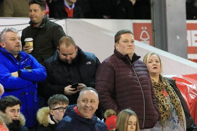 Forest fans pictured at the Villa game on Wednesday night