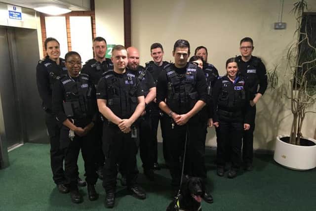 Officers from the Safer Neighbourhood Team at Worksop were aided by police dog Dash