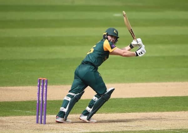 BIRMINGHAM, ENGLAND - APRIL 23: Ben Slater of Nottingham batting during the Royal London One Day Cup match between Warwickshire and Nottinghamshire at Edgbaston on April 23, 2019 in Birmingham, England. (Photo by Nathan Stirk/Getty Images)