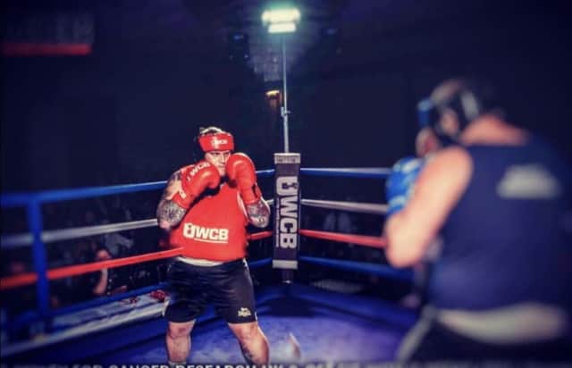 Jake Lee at the Ultra White Collar Boxing event.