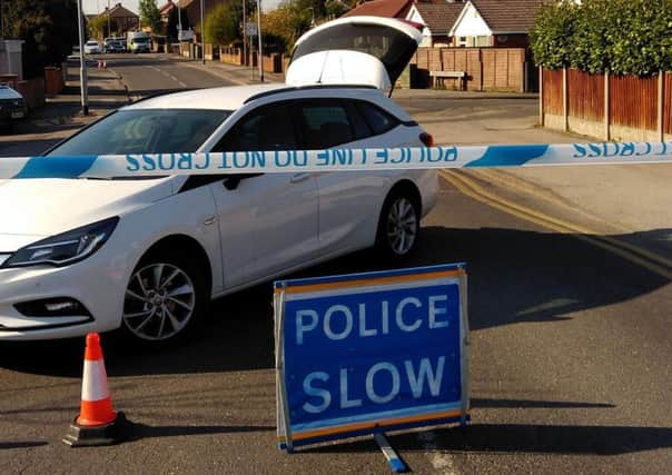 A police cordon at the scene in Mansfield Woodhouse. Picture: Anne Shelley.