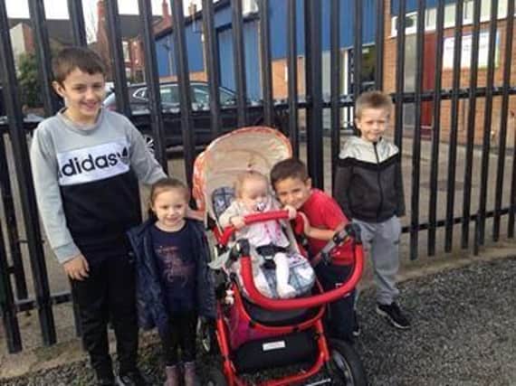 Bobbie-Rose with Brogan,10, left Maryanne, 3, Tommylee, 11 and Paddy, 7.