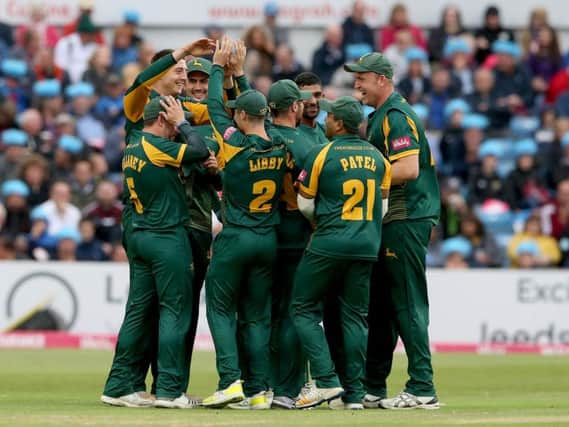 The Notts Outlaws' bowlers maintained a tight grip on the game.