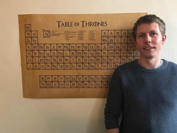 Ian is pictured with the Table of Thrones he has created