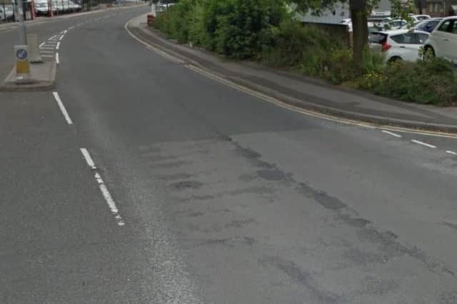 Traffic control (stop/go boards) at A60 Turner Road, Worksop, at the junction of Stanley Street, due to carriageway repairs, by Notts County Council. Delays likely until May 20, 2019.