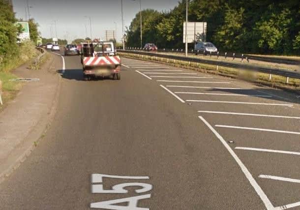 Lane closure at A57 Aston Way, Aston, Rotherham, from M1 junction 31 to 100m past central reservation, due to works being carried out by Rotherham Borough Council. Delays likely until May 17, 2019.