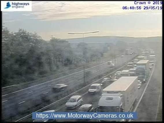 Scene from the M62 westbound this morning.