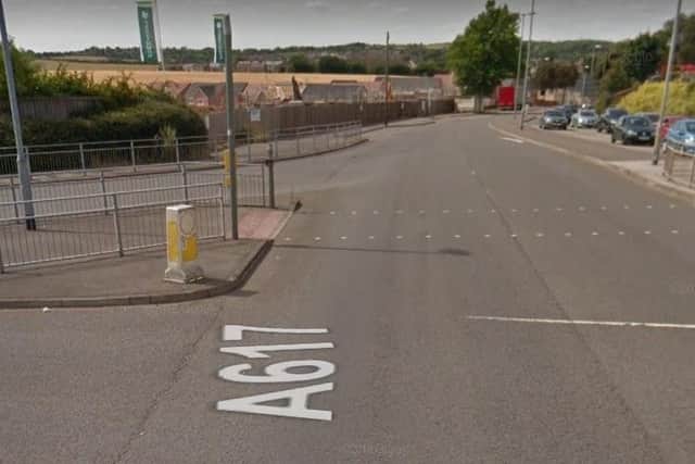 Traffic control (two-way signals) at A617 Chesterfield Road North, Pleasley Hill, due to installation of new column, by Notts County Council. Delays likely until June 13, 2019.
