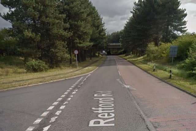 Traffic control (stop/go boards) on B6079 Retford Road, Worksop, due to gully cleansing, by Notts County Council. Delays likely until June 21, 2019.