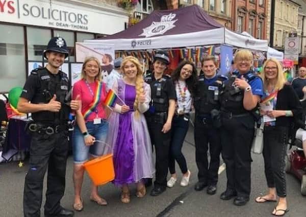 Police join in the fun at the Worksop Pride celebrations.