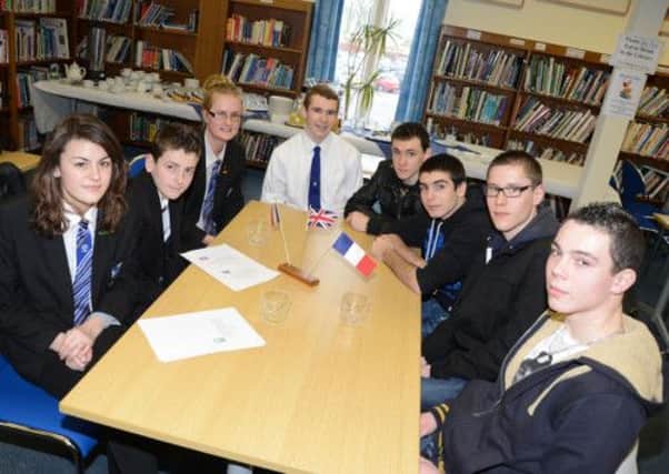 Tool making apprentices from France visited Wales High School in Kiverton w130125-1a