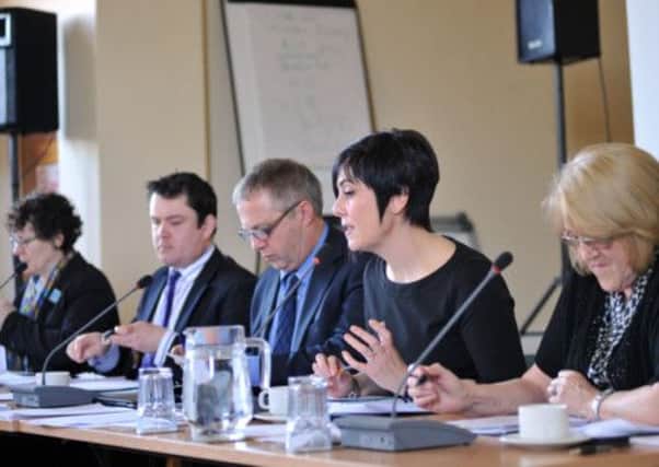 MP John Mann held a two-day inquiry into drugs and alcohol use in Bassetlaw, 10 years after he launched a major inquiry into the heroin epidemic across the district. Pictured are panel members including Bassetlaw Council Leader Simon Greaves, John Mann MP, Mansfield Chad Editor Tracey Powell and Coun Josie Potts (w130131-1b)