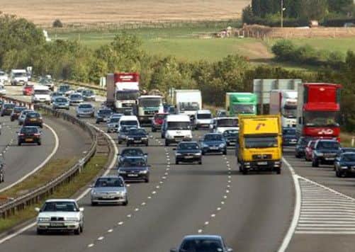 Traffic on M1 near Sheffield