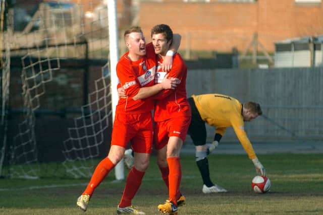 Eastwood town v Worksop town. worksop goal celebration.