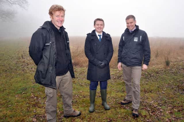 Nottinghamshire Wildlife Trust are seeking funding to buy land adjacent to Treswell Wood which once formed part of the woodland, pictured are Bassetlaw Council Chairman Coun Ian Campbell, centre, with reserves officer Rob Atkinson and head of estate management for Notts Wildlife Trust Charles Langtree (w130305-1)