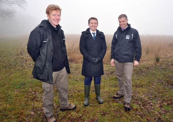 Nottinghamshire Wildlife Trust are seeking funding to buy land adjacent to Treswell Wood which once formed part of the woodland, pictured are Bassetlaw Council Chairman Coun Ian Campbell, centre, with reserves officer Rob Atkinson and head of estate management for Notts Wildlife Trust Charles Langtree (w130305-1)