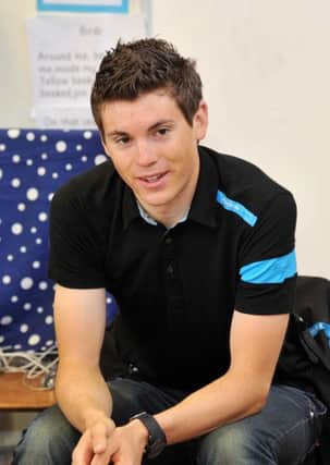 Cyclist Ben Swift visited Laughton All Saints Primary School to talk about his sporting achievements (w130214-1d)