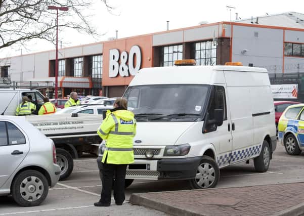 Nottinghamshire Poloice set up a checkpoint at B&Q, Babbage Way, Worksop on Wednesday in a bid to target metal thieves and those flouting road rules