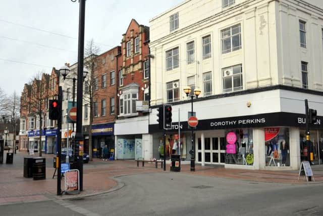 Murder scene on Bridge Street, Worksop on Monday morning