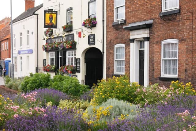 Displays outside a pub in Retford