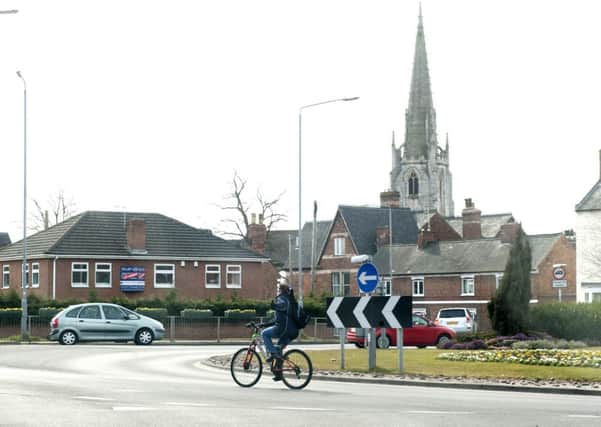 The roundabout at the junction of A638 North Road and A620 Amcott Way Retford were Notts County Council are to improve cyclists safety