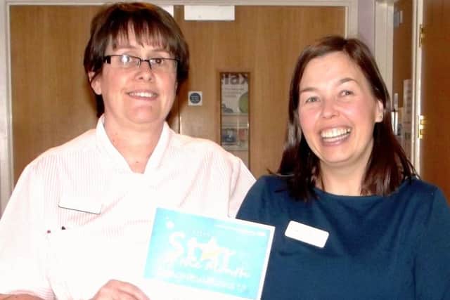 Steph Ebbs and Anita Hobson, productive ward facilitator, who nominated Steph