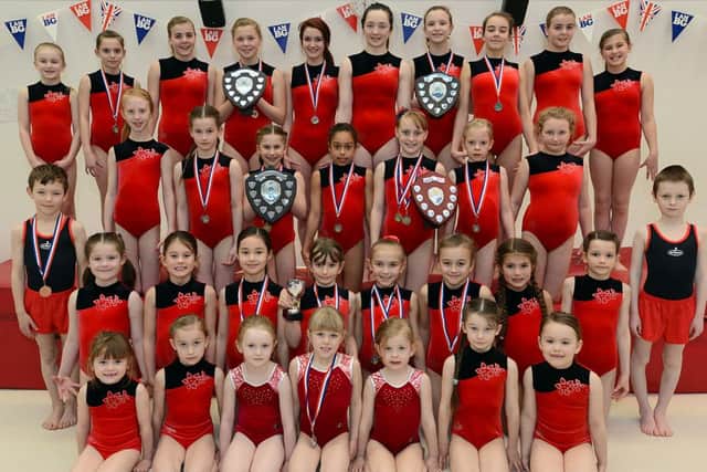 Worksop Gymnastics Club pictured with awards.