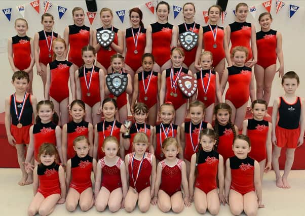 Worksop Gymnastics Club pictured with awards.