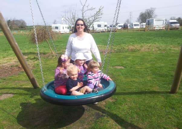 Dunham-on-Trent parish councillor Kathryn Watkinson pictured with daughters Amelia and Annabel Watkinson and local children Alice and Henry Littlewood