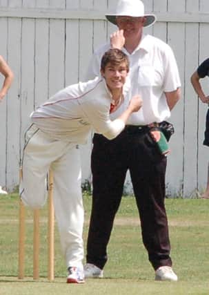 Kiveton v Belvoir in a 20 20 cricket competition.  Pictured is Kiveton bowler Luke Donaghy  (w110628-5a)