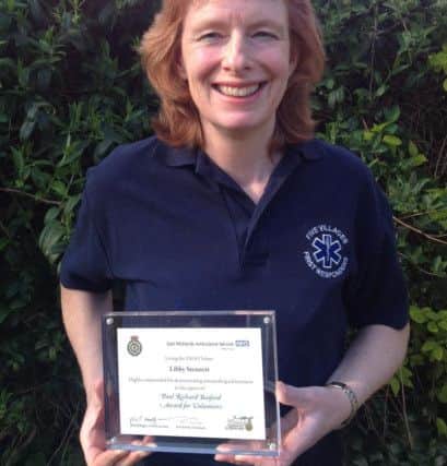 First reponder Libby Stennent with her award