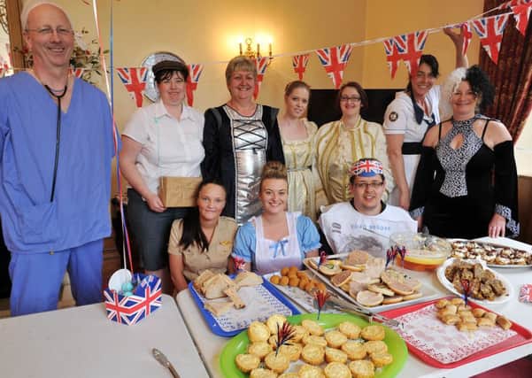 Gateford Hill Nursing Home held a VE Day party for residents, pictured are staff members in their costume (w130508-2a)