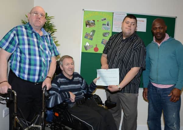 The garden club at Bassetlaw Day Service in Worksop are raising money to improve the garden area at the centre. Russell Varley-Faram has raised £262 towards the fund. Pictured are Gerard Chambers, Brian Baguley, Russell Varley-Faram and Raymond Mcbean G130418-4